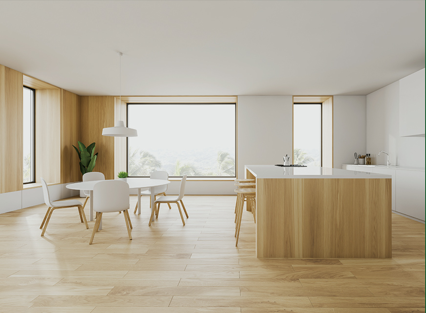 Piso de madeira projetada