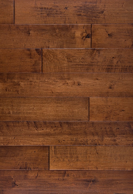 Maple chinês 125 pisos de madeira maciça arranhada à mão