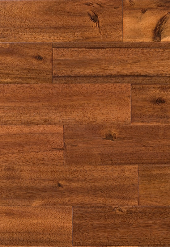 Big Leaf Acacia 90 (120) piso de madeira maciça angustiada com arranhões à mão